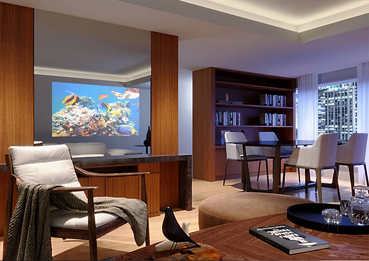 MirrorVue Mirror TV installed in a luxurious hotel bedroom