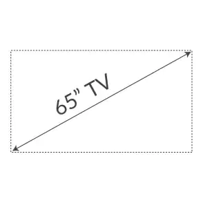 Drawing of 65-inches TV screen.