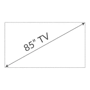 Drawing of 85-inches TV screen.