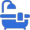 blue bathtub icon.