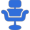 blue salon seat icon.
